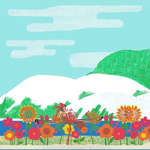 Colorful Ship Sailing River GIF