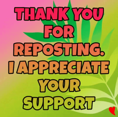 Colorful Sign Thank You For Reposting I Appreciate Your Support GIF