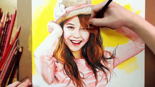 Colorful Sketch Of Song Ji-hyo GIF