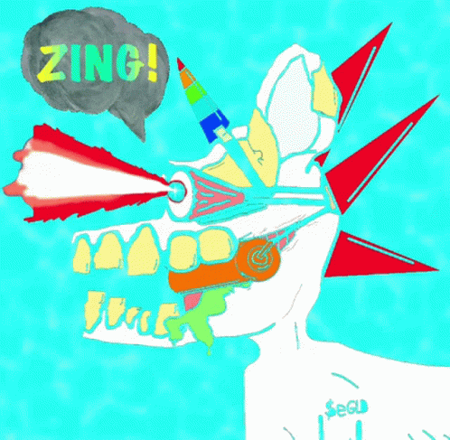 Colorful Skull With Zing Speech Bubble