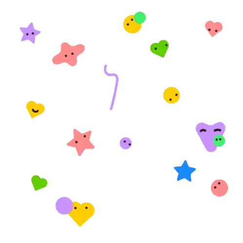 Colorful Smileys Stars Hearts Circles