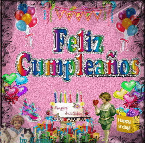 Colorful Spanish Feliz Cumpleanos GIF