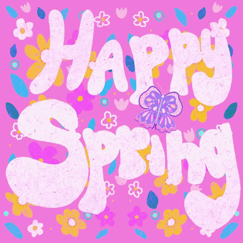 Colorful Sparkling First Day Of Spring GIF