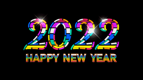 Colorful Sparkling Happy New Year 2022 GIF