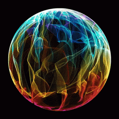 Colorful Sphere on Black Background