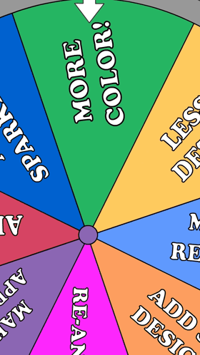 Colorful Spinning Wheel With Green Arrow