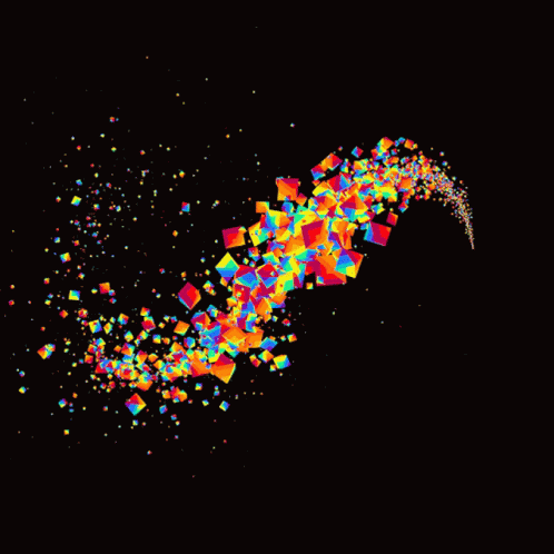 Colorful Squares on Black Background