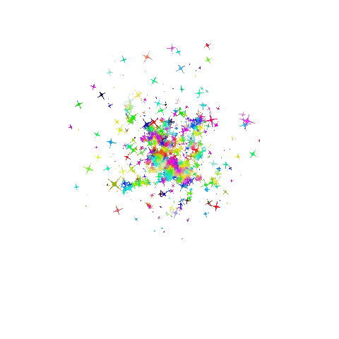 Colorful Stars Flying in Air
