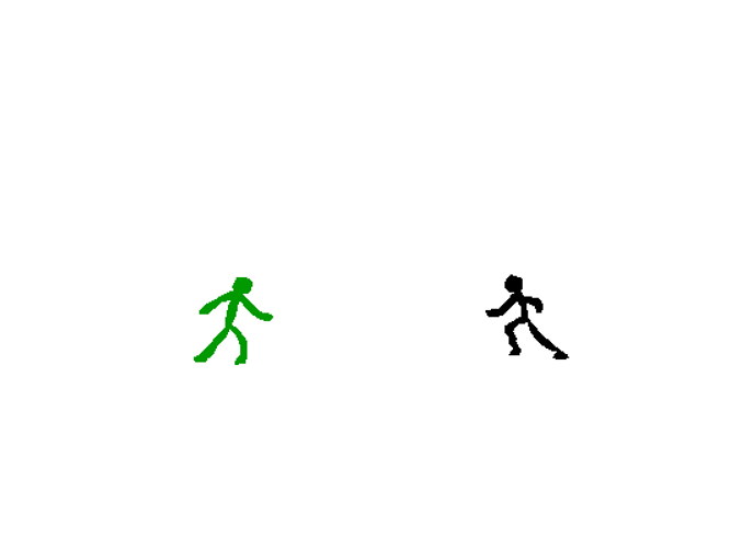 Colorful Stickman Fighting Each Other GIF