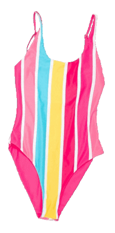 Colorful Stripes Swimsuit GIF