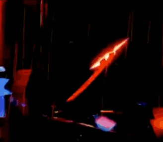 Colorful Superhero Flying Through Fire GIF
