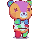 Colorful Teddy Bear Pixel Art