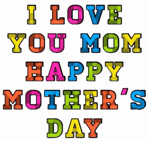 Colorful Text Animation Happy Mother Day GIF