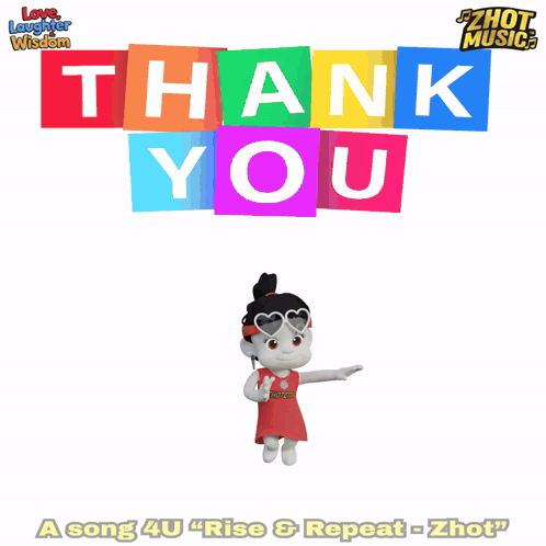 Colorful Thank You Card With Monkey Holding Broken Heart GIF