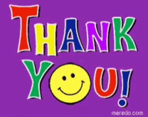 Colorful Thank You Card With Smiley Face
