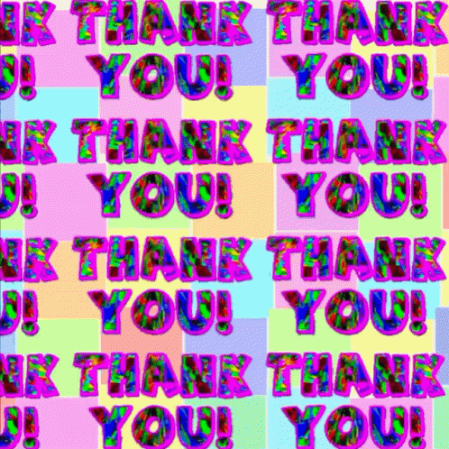 Colorful Thank You Text