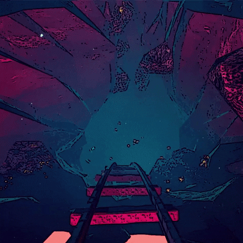 Colorful Train Tunnel Wreck GIF