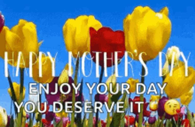 Colorful Tulips Happy Mothers Day Niece GIF