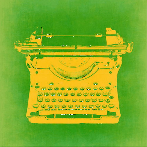 Colorful Typewriter Logo GIF