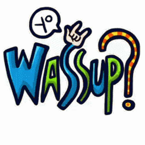 Colorful Wazzup Text GIF