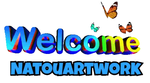 Colorful Welcome Sign With Butterflies