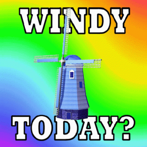 Colorful Windmill Windy Today GIF