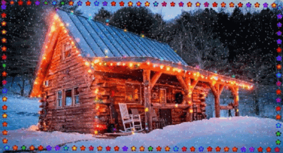 Colorful Winter Christmas Twinkling Lights GIF