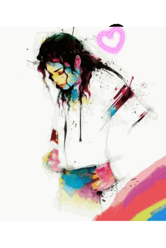 Colorful Woman with Heart in Hair