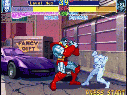 Colossus and Iceman Fighting