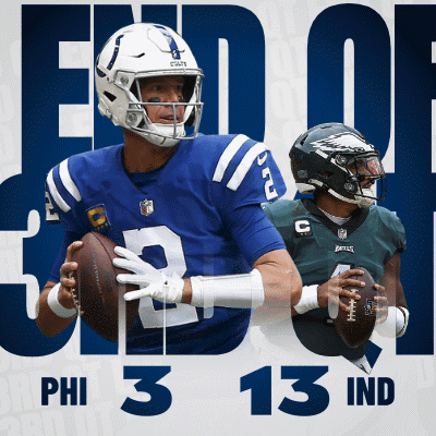 Colts and Eagles Poster with Two Football Players
