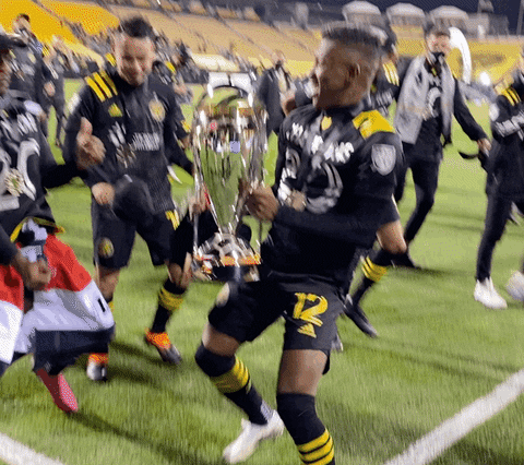 Columbus Crew Dancing With Championship Trophy GIF