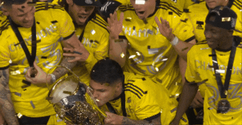 Columbus Crew Kissing And Bring Up Trophy GIF
