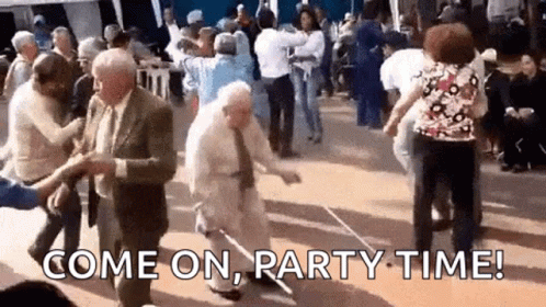 Come On Down Party Time Old Couple Dancing GIF