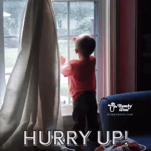 Come On Down Impatient Kid Banging Window GIF