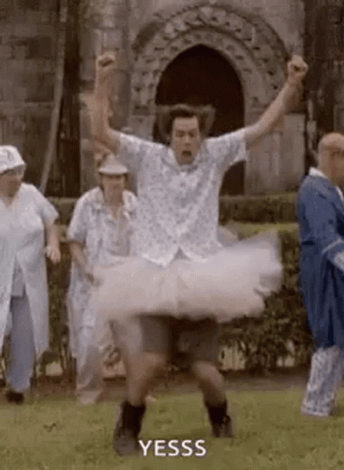 Comedian Jim Carrey On Tutu Celebration Dance GIF