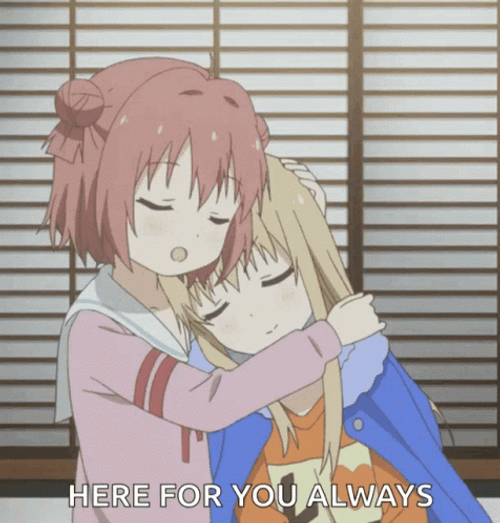 Comfort Hugs Of Akari Akaza And Kyōko Toshinō GIF