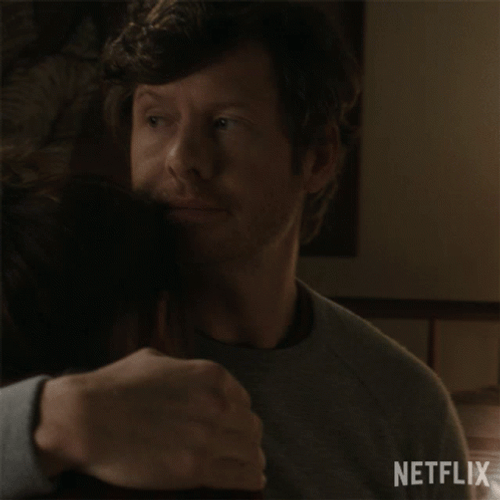 Comfort Hugs Of Anders Holm And Anna Chlumsky GIF