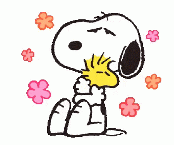 Comfort Hugs Of Snoopy And Woodstock GIF