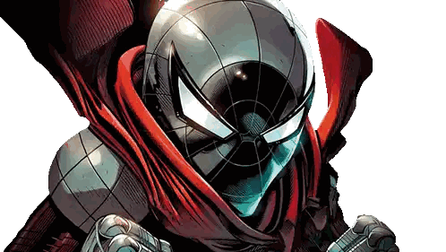 Comic Book Character with Red Cape and Helmet
