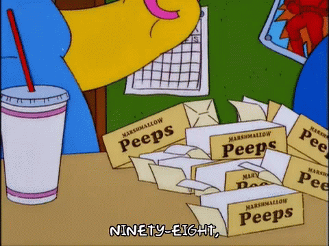 Comic Book Guy Eating Peeps GIF