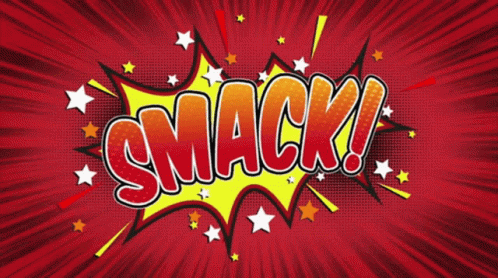 Comic Speech Bubble Saying Smack GIF