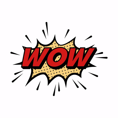 Comic Speech Bubble Saying Wow In Red GIF