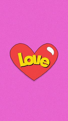 Comic Style Heart Tunnel Love GIF