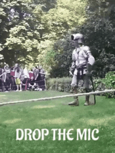 Comical Drop The Mic In Armor Suit GIF