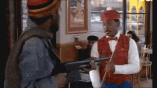 Coming To America Eddie Murphy Fighting Robber GIF