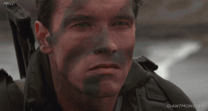Commando Arnold Schwarzenegger Spying On Telescope GIF
