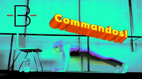 Commandos Trippy Push Up Work Out GIF