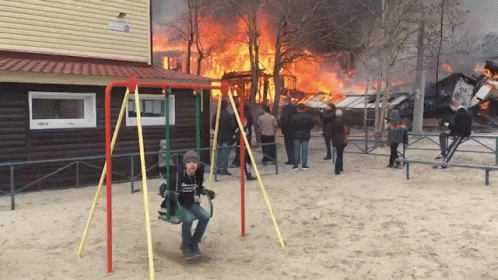 Community Fire Who Care's I'll Swing GIF