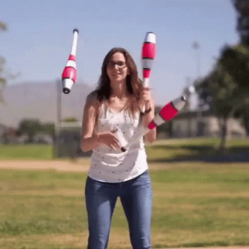 Competitive Juggling Pins Performance GIF