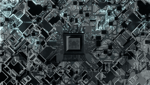 Computer Chip With Octopus on Circuit Board